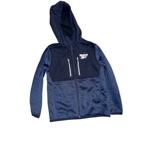 Reebok Boys Hooded Jacket With Full Zip Closure - Size M Navy & Black - Polyeste